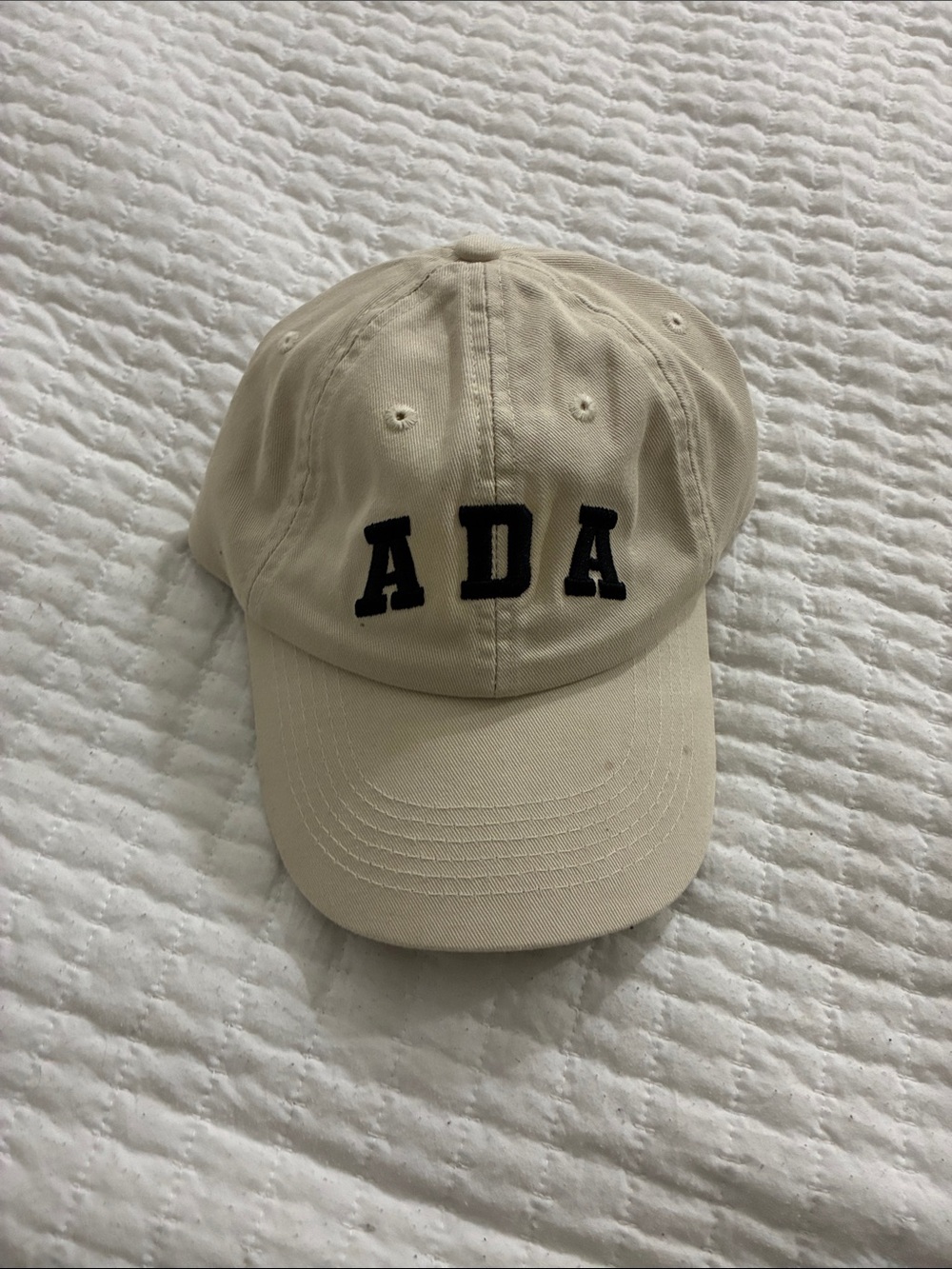 Ada Embroidered Beige Kids Baseball Cap
